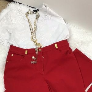 St John red st leg jean style pants 8